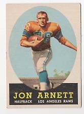 1958--JON ARNETT (USC TROJANS--LA RAMS)--TOPPS ROOKIE CARD (#20)--EX