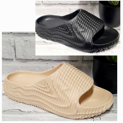 Ladies New Style Slides Sliders Sandals Womens Open Toe Slip On Mules Shoes Size