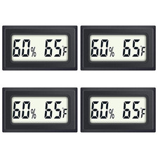 Reptile Thermometer 4-Pack Mini Digital Humidity Temperature Meters Gauge Indoor