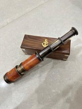 Marine Brass Antique Telescope with Leather Case Vintage Spyglass Dollond London
