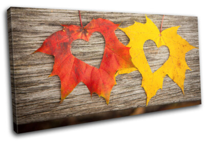 Autumn Leaves Autumnal Orange Floral SINGLE CANVAS WALL ART Picture ...