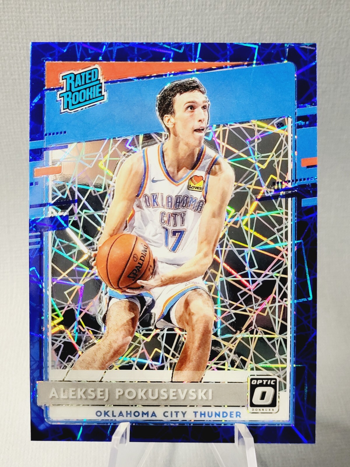 y1 2020-21 Panini Optic Aleksej Pokusevski Blue Velocity Rated Rookie #167