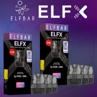 ELFBAR ELFX I E-Zigarette Open Pod-System 3x Refillable Pod | Nachfüllbar Vape
