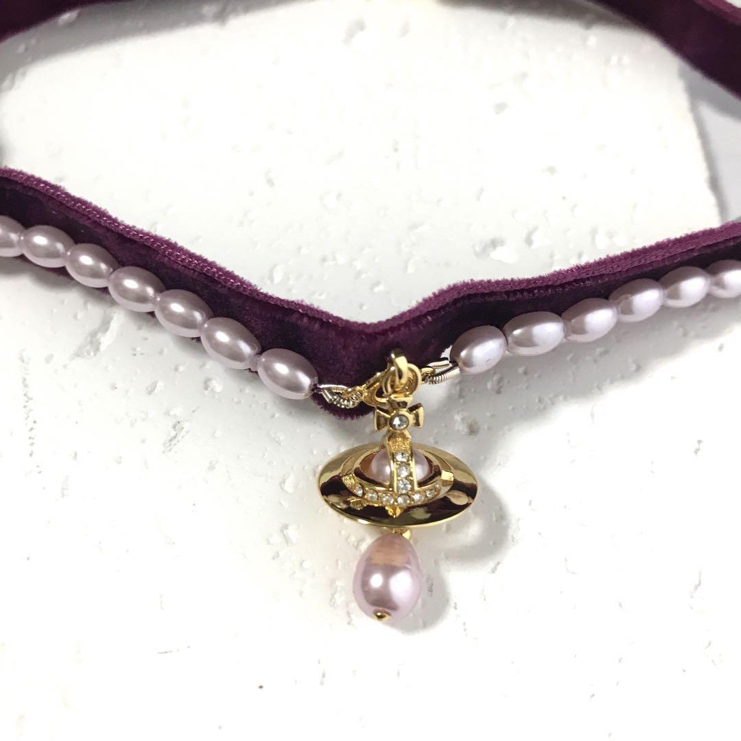Vivienne Westwood ALEKSA ORB Choker Necklace Red Gold Outlet
