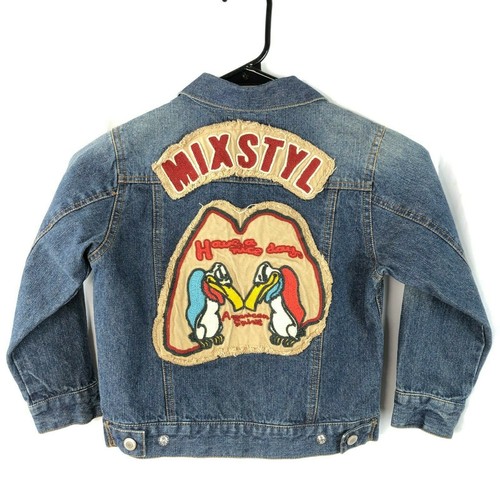 Mixstyl Kids Denim Jean Jacket Euro size 110 5? Buzzard American Spirit Nice Day - Picture 2 of 11