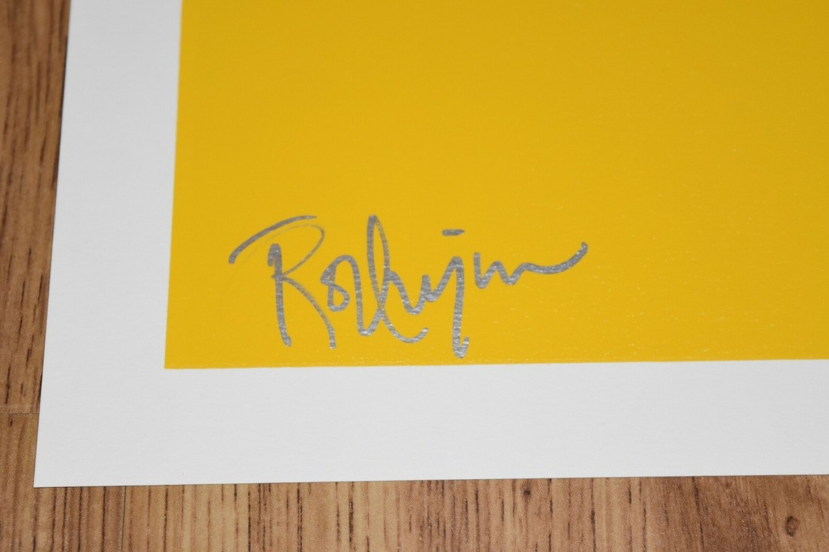 George Rodrigue Blue Dog Walking Across Texas Yellow Silkscreen