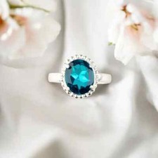 Apatite 12x10mm Gemstone 925 Sterling Silver Handmade Beautiful Ring For Gift