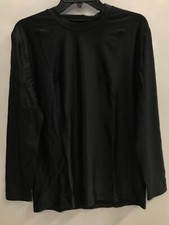 Adult Men's Long Sleeve Swim Shirt UPF 50 Sun Protection. Black