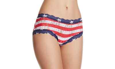 Hanky Panky L63242 Multicolor Patriotic Lace Boyshorts Women's Underwear Size S