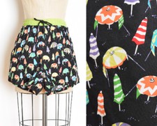 vintage 90s shorts black colorful UMBRELLA print surfer board shorts trunks S M