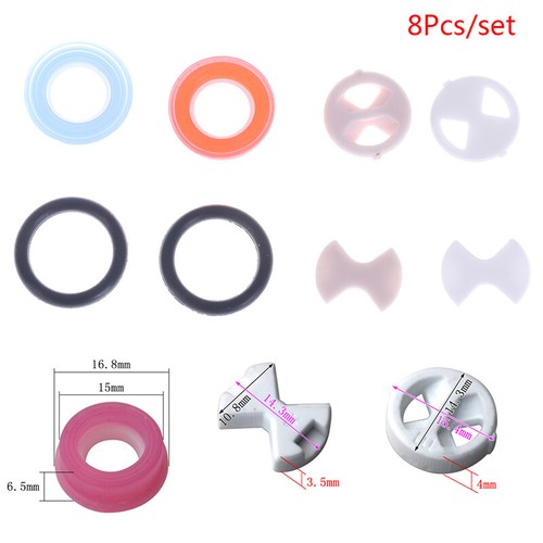 8Pcs/set Ceramic Disc Silicon Washer Insert Turn Replacement 1/2" For Valve BAN - Picture 11 of 12