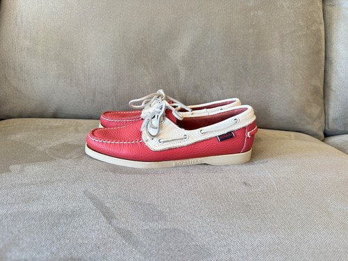 Sebago Pink & White Leather Docksides Boat Shoes Size 6.5 - Bild 6 von 9