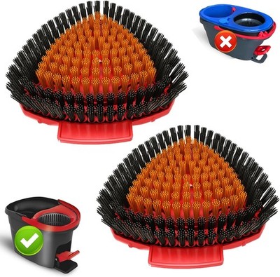 2 Pack Upgraded Spin Mop Replace Scrub Brush Yellow (2 Pcs for Easywring) 