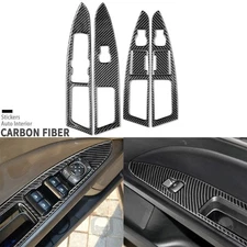 Window Lift Panel Switch Cover Trim For Ford Mondeo 13-17 Carbon Fiber Black LHD