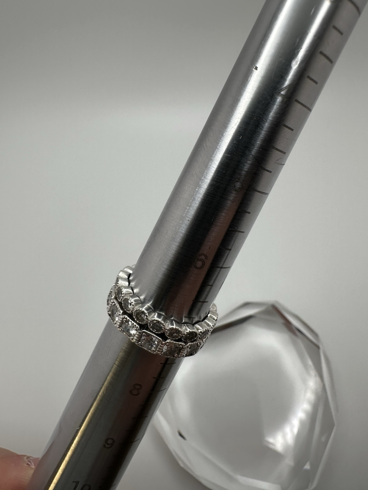 Sterling Silver Eternity CZ 2 Ring Stack Set Size… - image 8