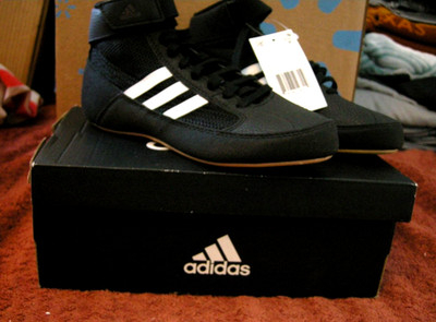 Adidas | AQ3327 2 1/2 HVC K Youth Black White Kids Wrestling Shoes *Brand New!