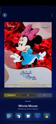 Minnie Mouse Red Faksimile Signature /5 Legendary DIGITAL CARD Chrome Sapphire