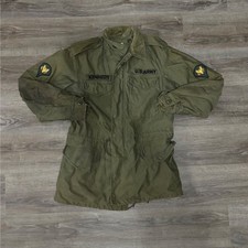 US Army Vintage Vietnam Era Field Jacket M65 Kennedy Patches Olive Green Mens