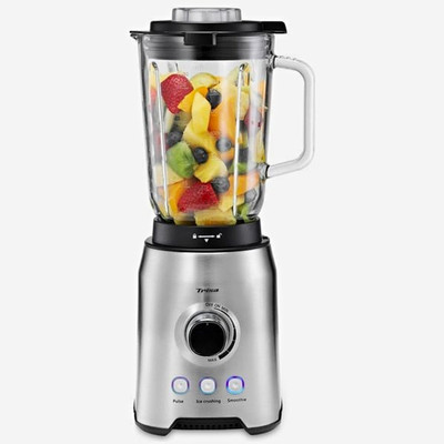 Götze & Jensen Standmixer 1,5 L Glasbehälter Edelstahl silber/schwarz Puls