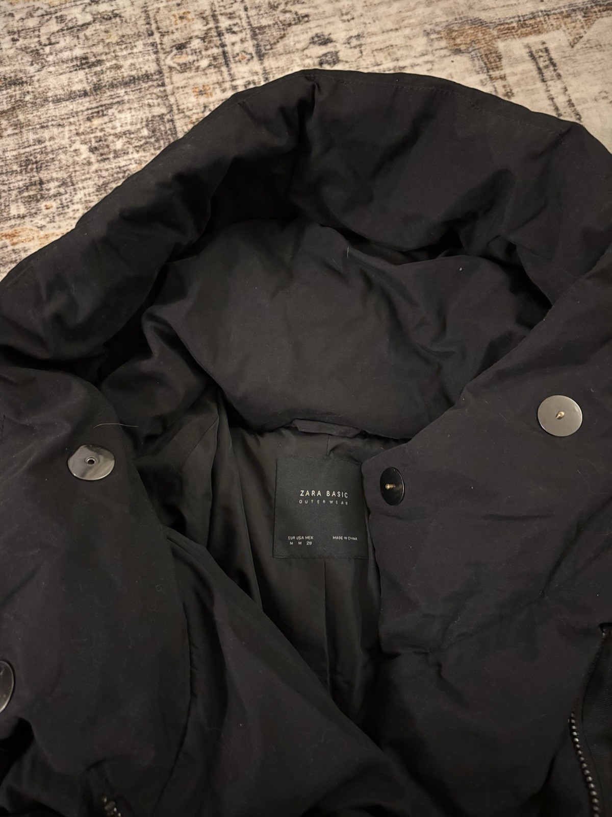 ZARA BASIC Black Heavyweight Puffer Jacket Women'… - image 3