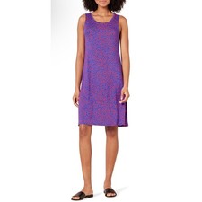 Amazon Essentials Womens Tank Swing Dress Navy Blue Red Micro Dot Sleeveless L