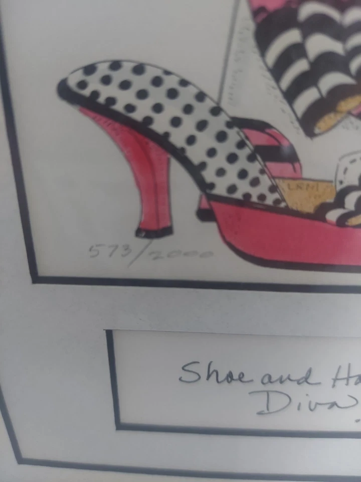 SHOE AND HANDBAG DIVA 9"x 9" Framed Art BY MPRESSIONS Signed, Numbered, Ltd Ed.  - Image 2 of 4