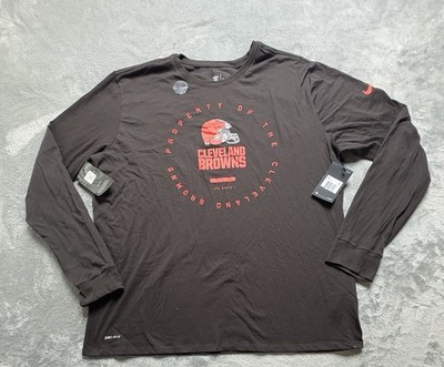 NWT! Nike Cleveland Browns Shirt Mens Brown Athletic Cut NFL 2XL