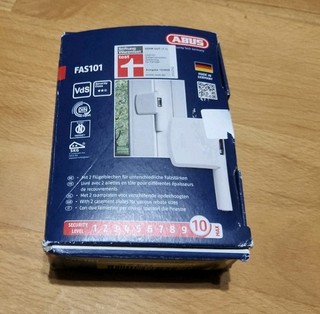 ​ABUS FAS101 W Fenstersicherung Scharnierseitensicherung Weiß VdS Level 10 OVP