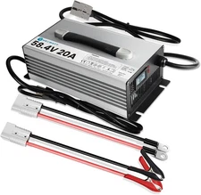 48V 20A LiFePO4 Battery Charger witt LCD RV Golf Cart Anderson M8 alligator clip