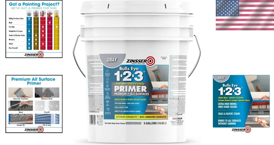 Bulls Eye 1-2-3 Gray Primer, Stain Blocker - Image 2 of 4