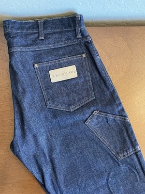 A Bathing Ape Dark Navy Blue Denim Jeans Size XL