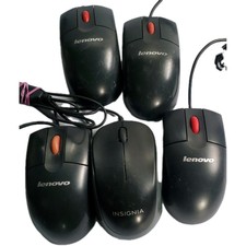 Wired Computer Mouse Bundle Lot of 5 Lenova &...