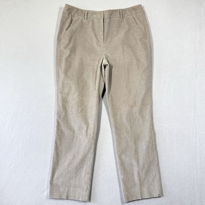 Max Mara Weekend Pants Women 12 Corduroy Straight High Waist Capri Chino Trouser