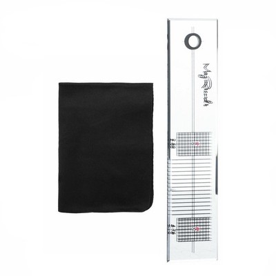 LP Stylus Turntable Record Vinyl Acrylic Calibration Ruler With Cleaning Cloth