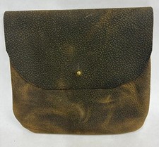 BISON BUFFALO PEBBLE GRAIN LEATHER POSSIBLES BALL BAG BELT POUCH MADE IN THE USA