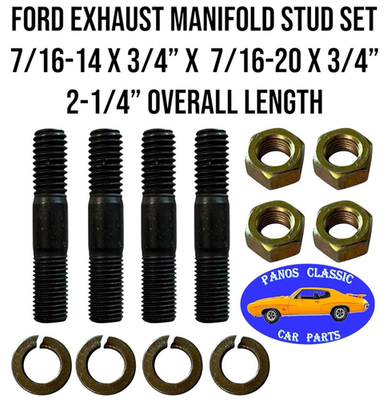 #ad Exhaust Manifold Studs Nuts 7 16quot; 68 Cougar 289 Mercury Ford Lincoln GR8 4pc #AT $17.85