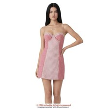 Urban‎ Outfitters M pink Felicity Eyelet Bustier Mini Dress 