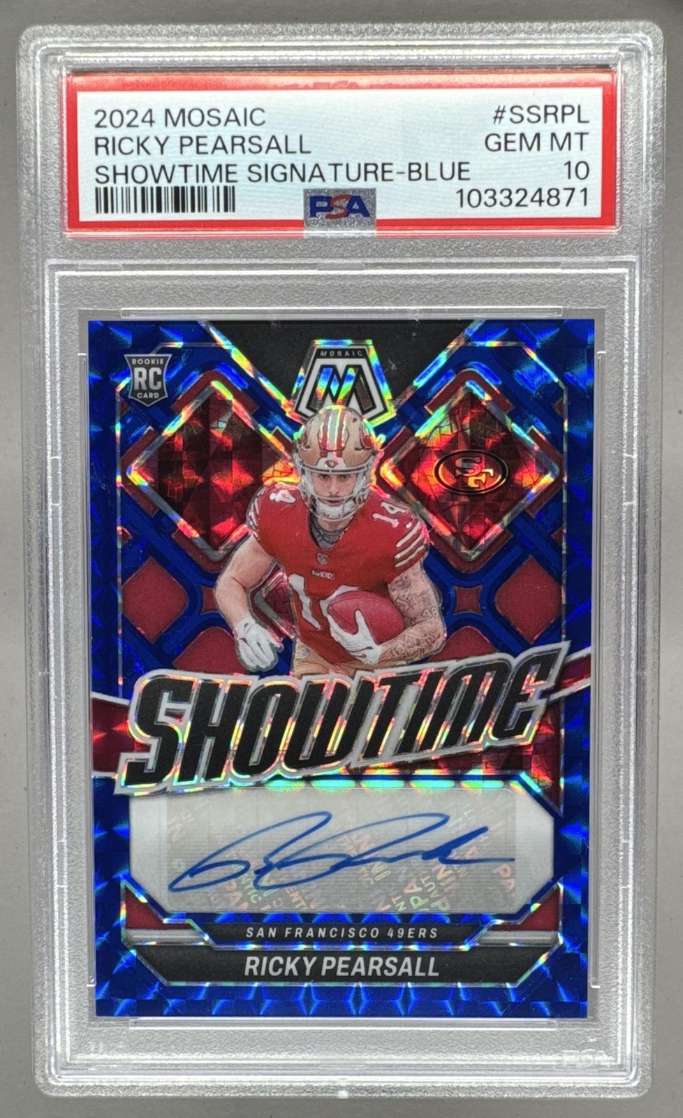 Ricky Pearsall Panini Mosaic Showtime Signatures #SSRPL Blue