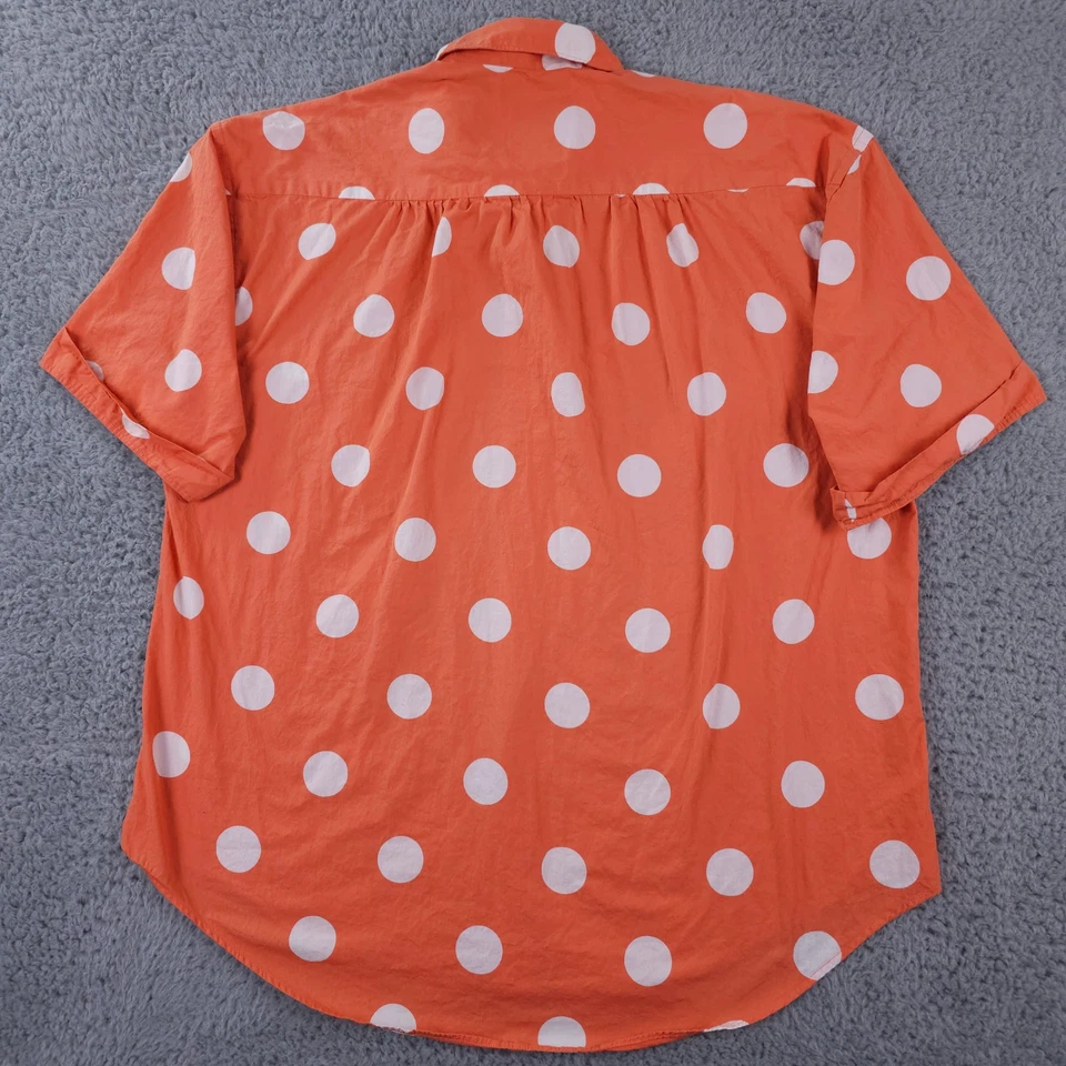 Vintage Hugo Boss Twenty Shirt Mens 42 16 1/2 Orange White Polka Dot Button Up - Image 2 of 4