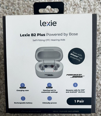 Lexie B2 Plus Powered by Bose - Self-Fitting Rechargeable OTC Hearing Aids - NEW