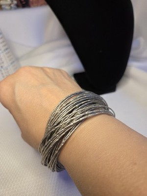 Silver Tone 40 Bangle Bracelet