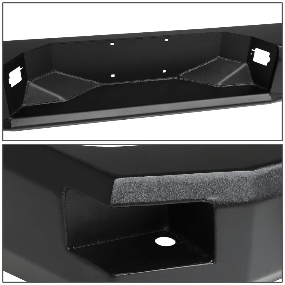FOR 07-13 TOYOTA TUNDRA HEAVY DUTY STEEL REAR STEP BUMPER FACE BAR W/D-RINGS - Image 3 of 4