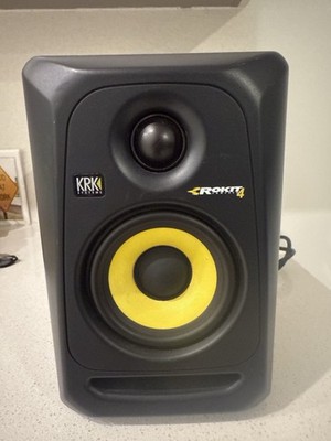 KRK Rokit 4 Active Powered Studio Monitor 30W 4in Black/Yellow RCA TRS XLR