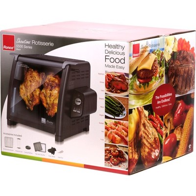 Ronco Modern Rotisserie Oven, Large Capacity 12lb Countertop, Black - NEW