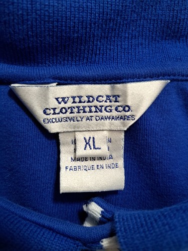 VTG 1990s University of Kentucky Wildcat Clothing Dawahares Blue Polo Shirt XL - Afbeelding 2 van 10