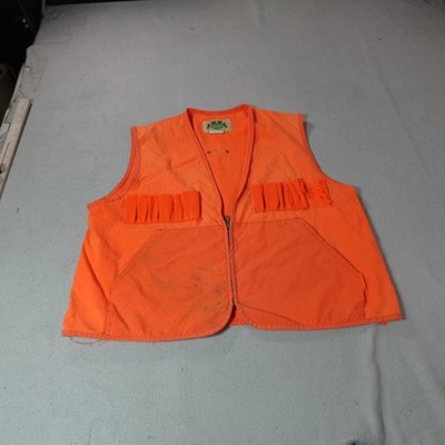 Vintage Ideal Hunting Vest Mens XL Blaze Orange Shooting Pockets Outdoor 70s