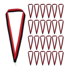 66 Pcs Award Neck Ribbons with Snap Clips Medal Lanyards Black/Red