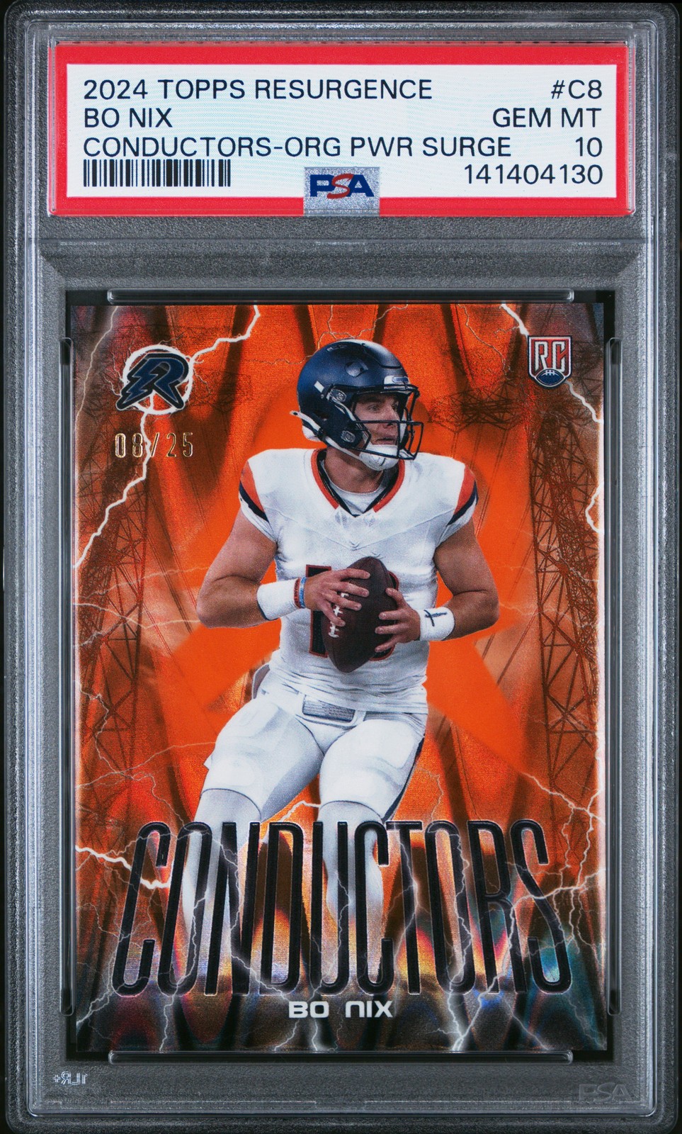 Bo Nix Topps Resurgence Conductors #C8 Orange Power Surge