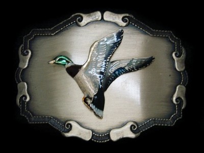 SL03106 *NOS* VINTAGE 1970s **FLYING DUCK** ART COMMEMORATIVE RAINTREE BUCKLE
