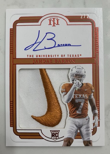 2025 Panini National Treasures - Jahdae Barron - Nike Swoosh Patch Auto 2/2
